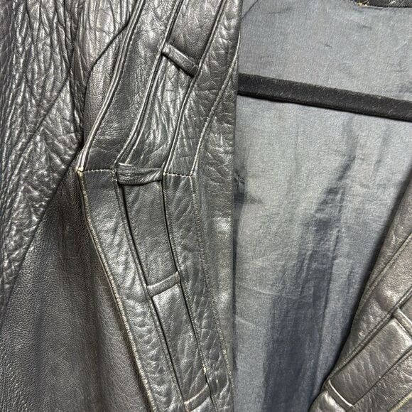 (P2) F.ORTIZ, creation Vintage 80s goatskin jacket in‎ black oversized - Picture 14 of 15